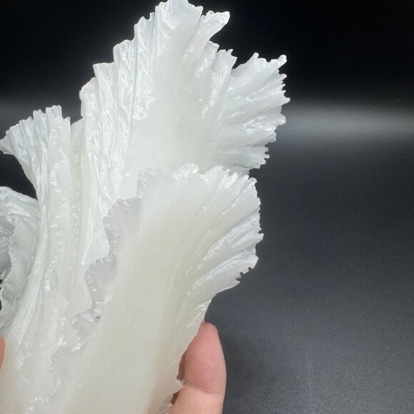 Carved White Jade Cabbage Chinese Wealth Fortune Bok Choy Sculpture Ornament Hom - Picture 9 of 14